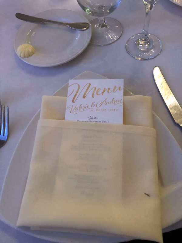 wedding dinner menu